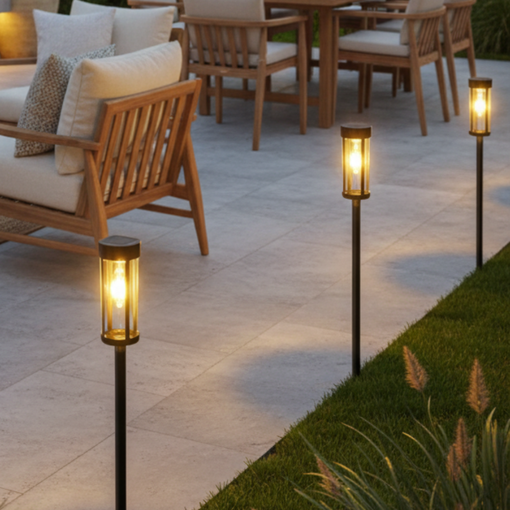 Solar Garden Pathway Lights | LED Outdoor Stakes | Qonforta