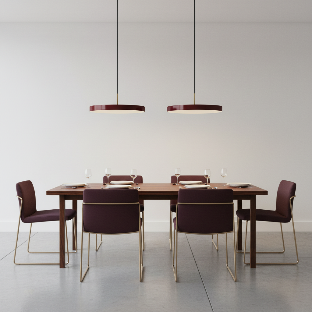 Dimmable Metal Disc LED Pendant Light | 6 Colors | Qonforta