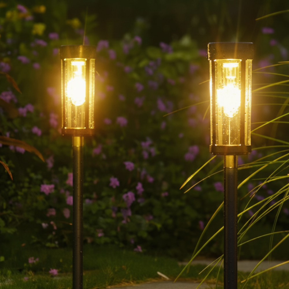 Solar Garden Pathway Lights | LED Outdoor Stakes | Qonforta