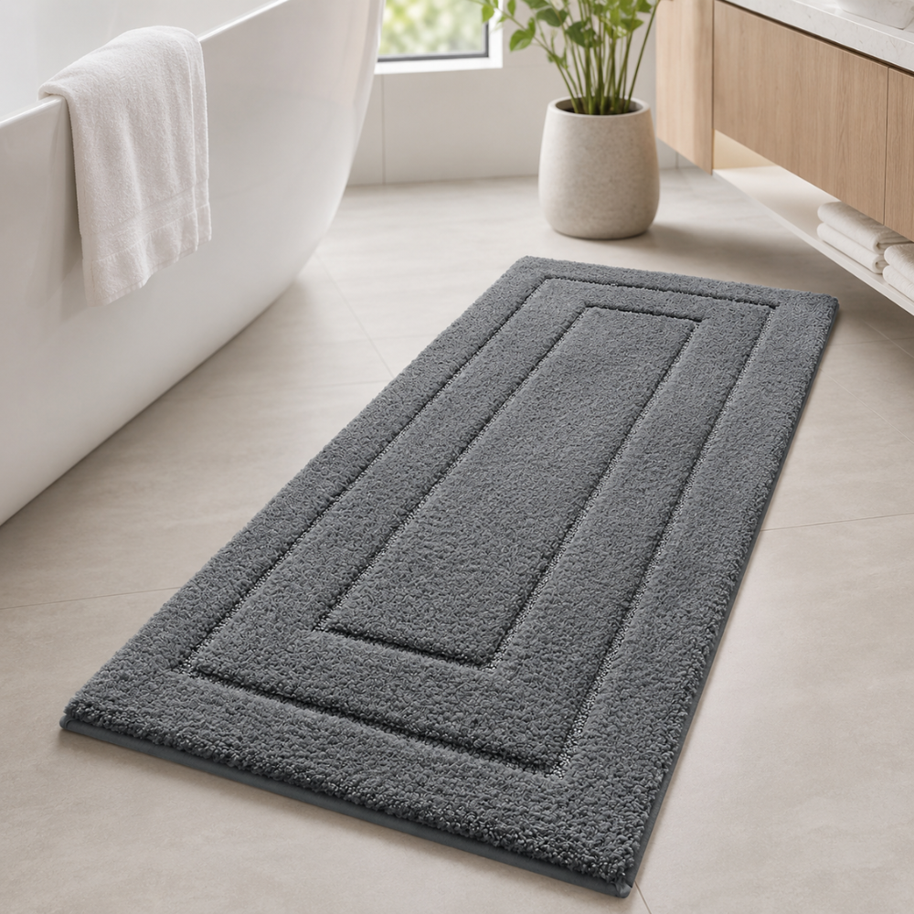 CloudStep Microfiber Bath Mat | Non-Slip TPR Backing | Qonforta