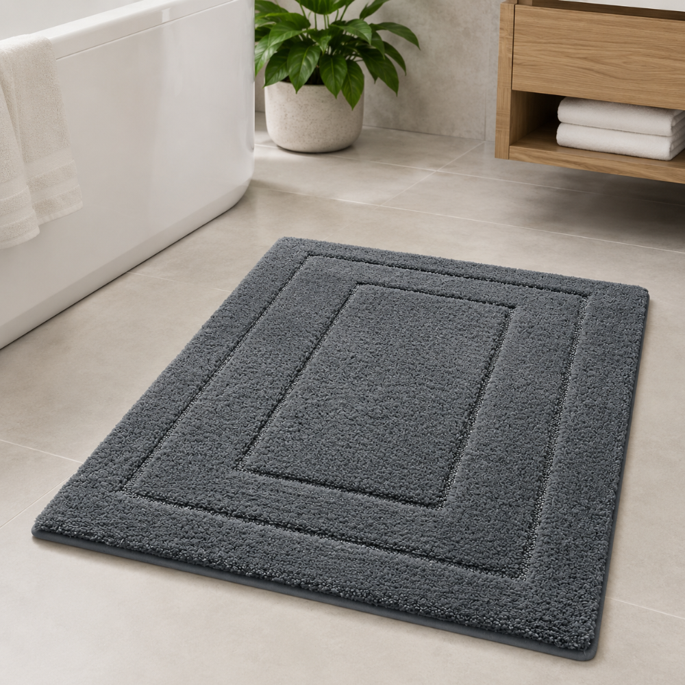 CloudStep Microfiber Bath Mat | Non-Slip TPR Backing | Qonforta
