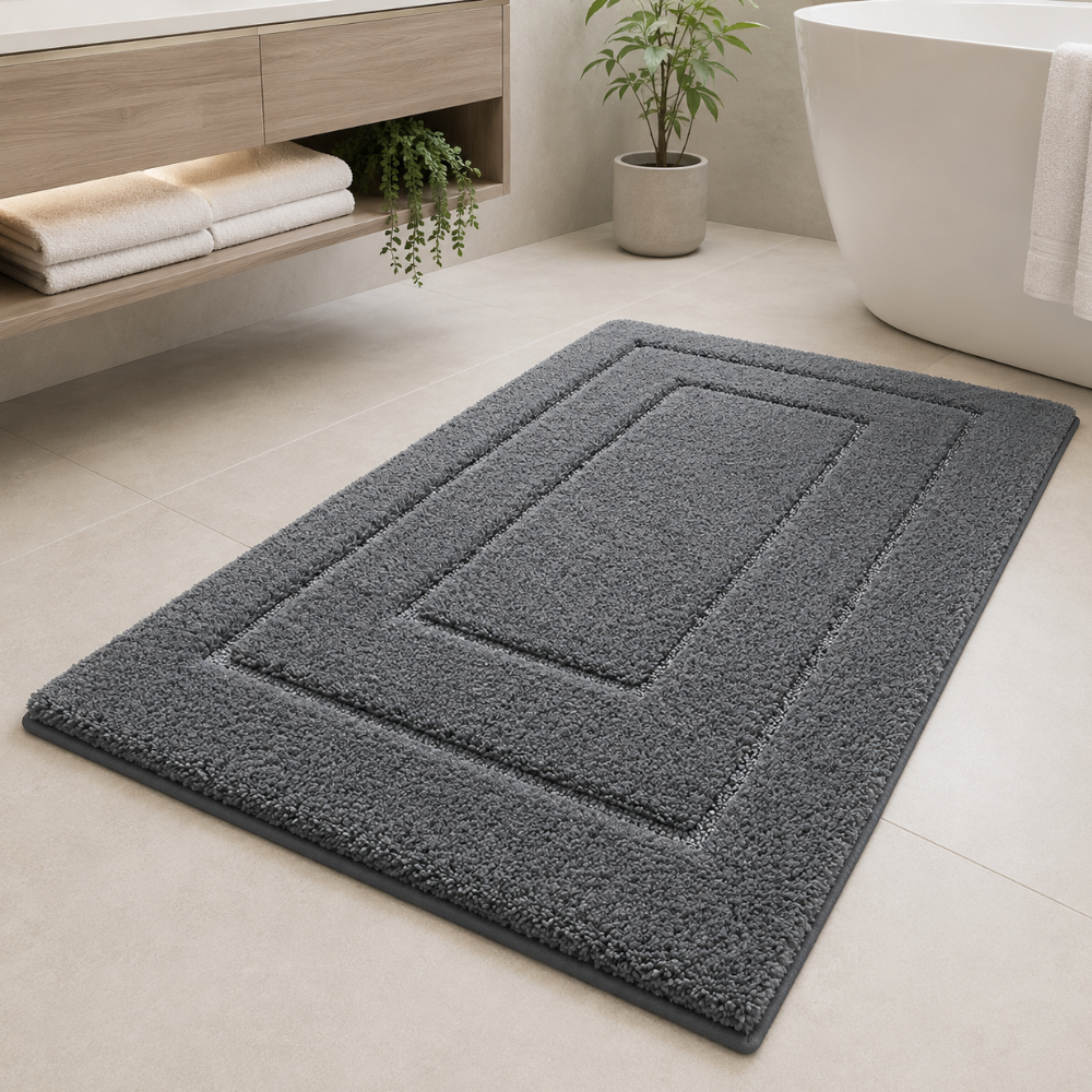 CloudStep Microfiber Bath Mat | Non-Slip TPR Backing | Qonforta