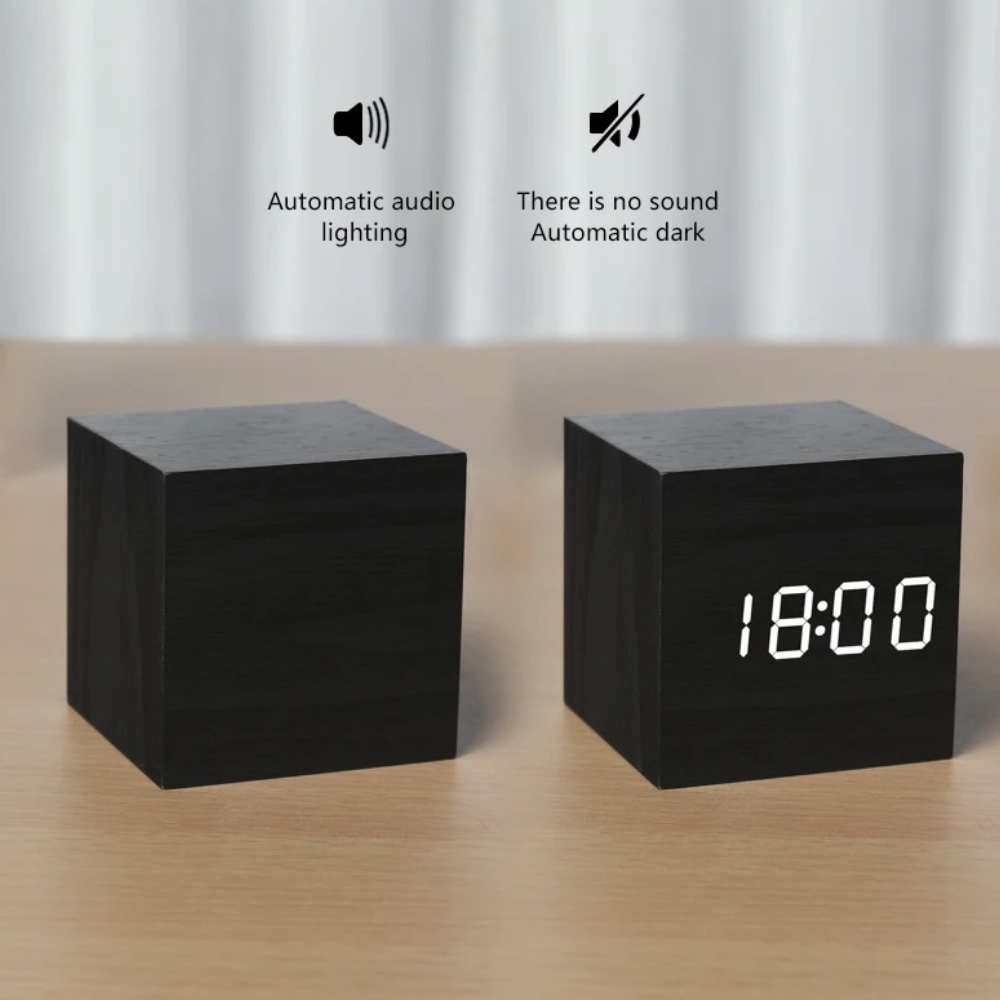 Wooden Sunrise Alarm Clock | Bamboo Finish | Qonforta