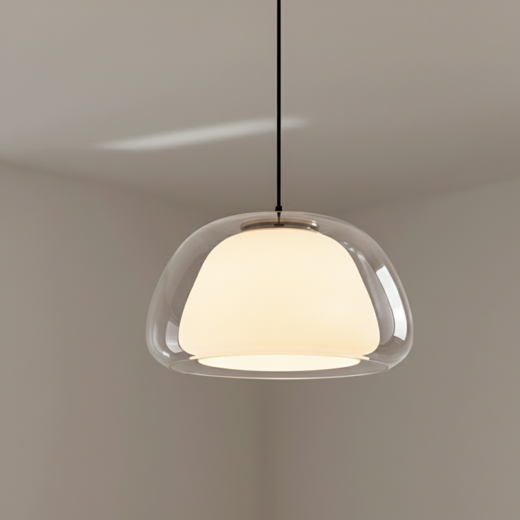 Modern Glass Dome Pendant Light | Adjustable Kitchen Island Pendant | Qonforta