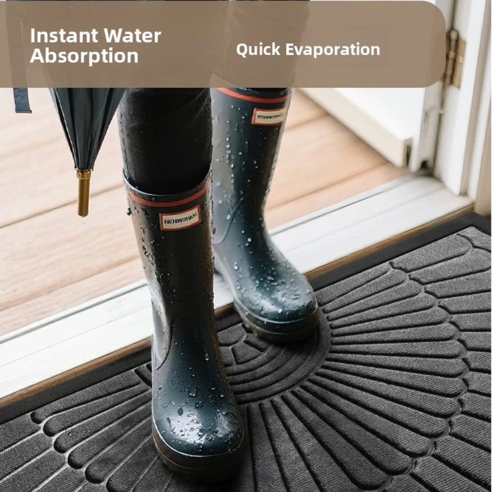 Curved Thread Doormat | Non-Slip Backing | Qonforta