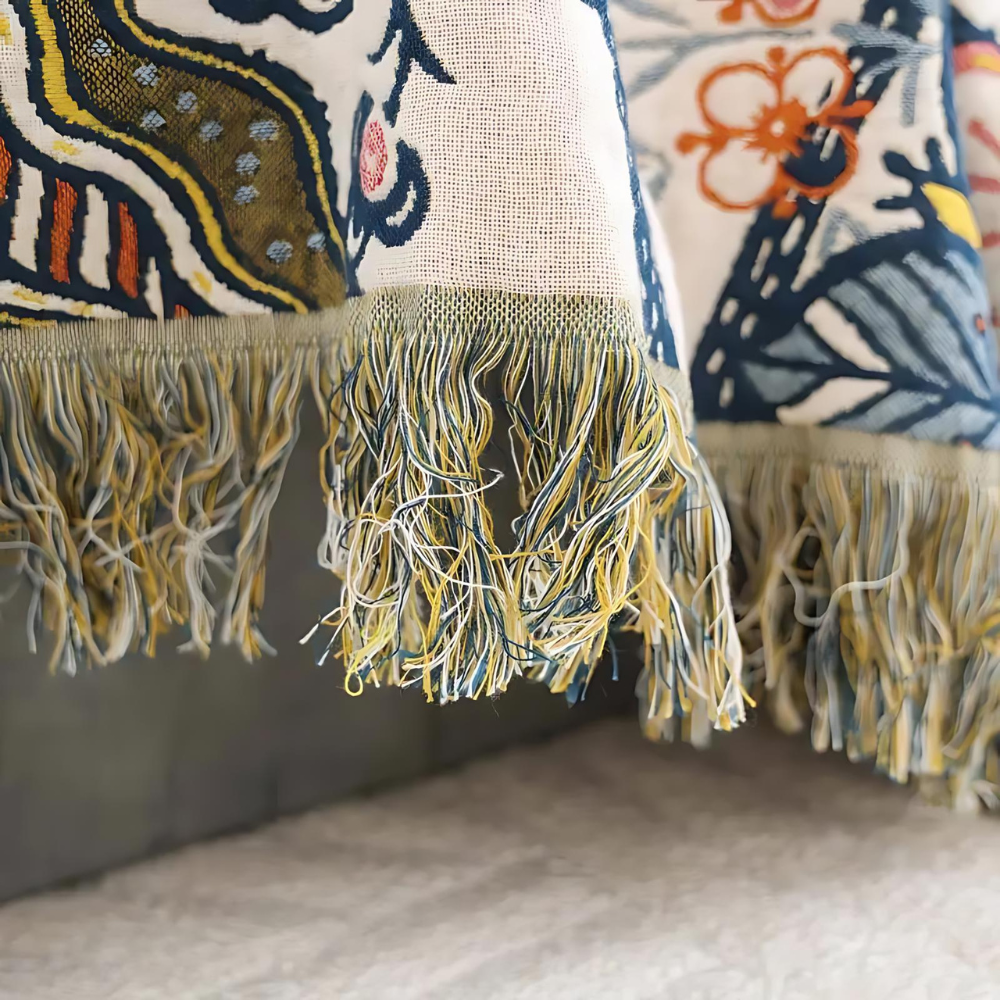 Rustic Artistic Flora jacquard throw blanket, additional view 3