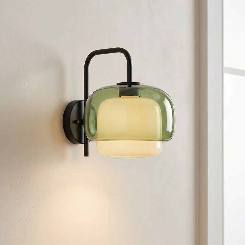 Tove Glass Dome Wall Sconce | Orange, Pink & Green | Qonforta