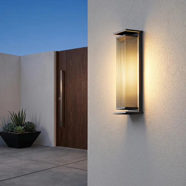 Solar Wall Light Outdoor LED Box – 3 Color Temps 2 Sizes | Qonforta