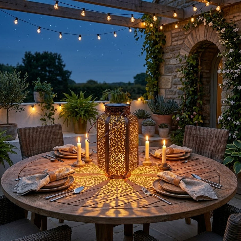 Solar Metal Lantern | Copper | Outdoor | IP44 | Qonforta