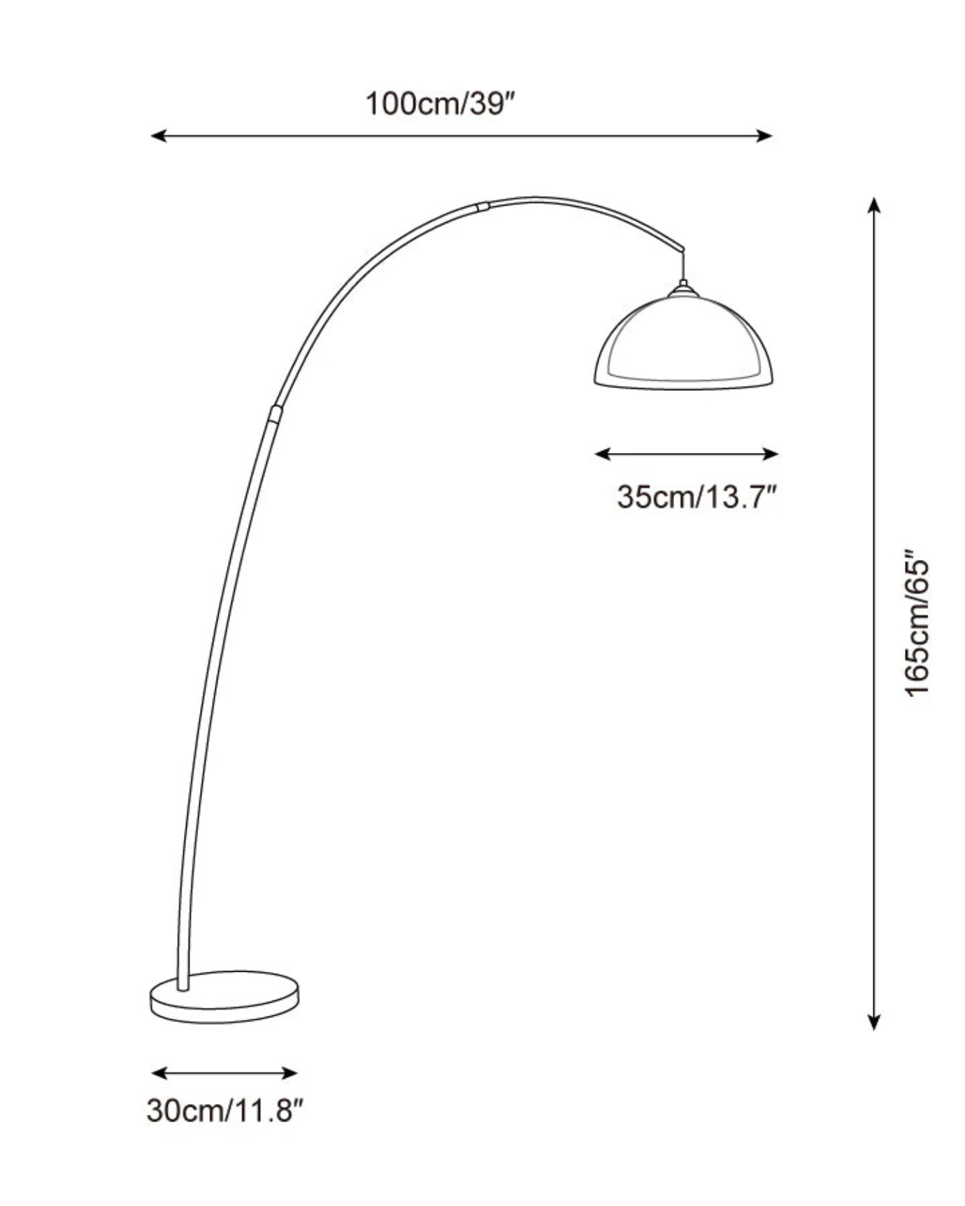 Ventoro Arc Floor Lamp | Mid-Century Walnut Finish | Qonforta