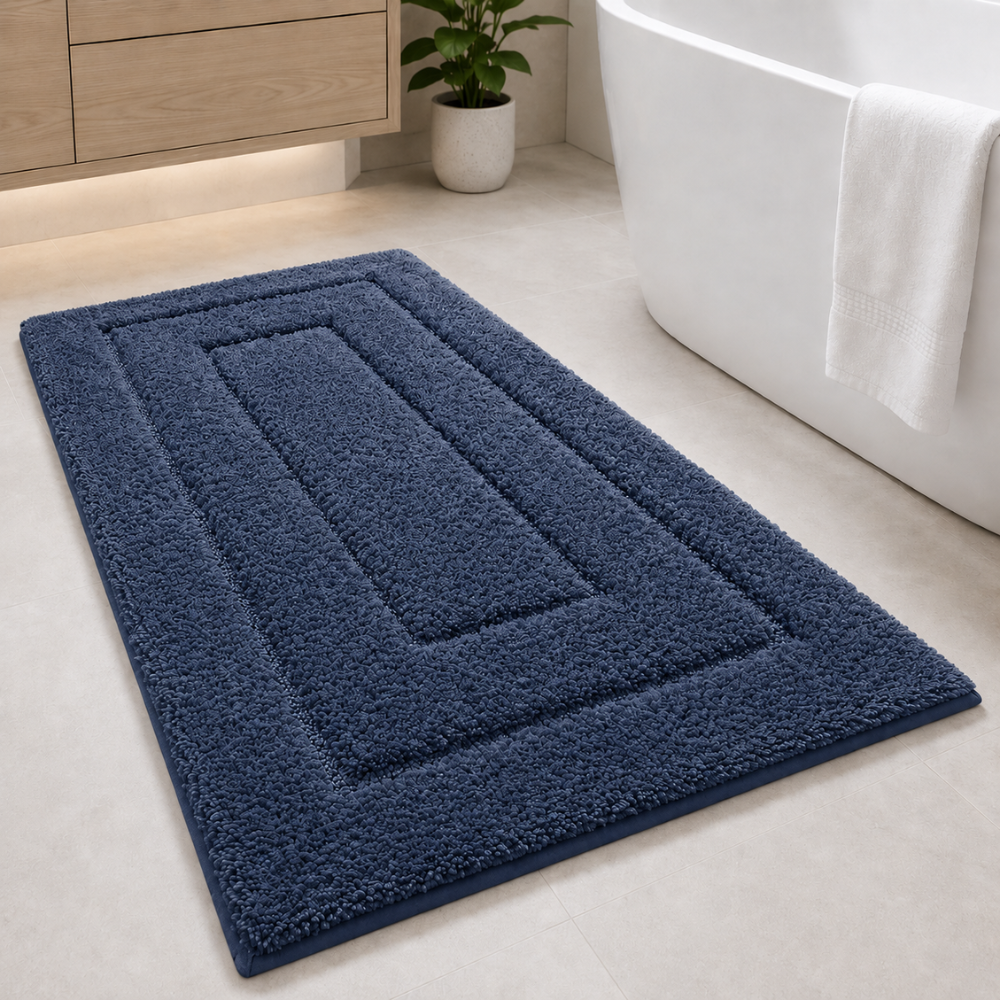 CloudStep Microfiber Bath Mat | Non-Slip TPR Backing | Qonforta