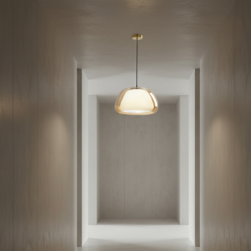 Modern Glass Dome Pendant Light | Adjustable Kitchen Island Pendant | Qonforta