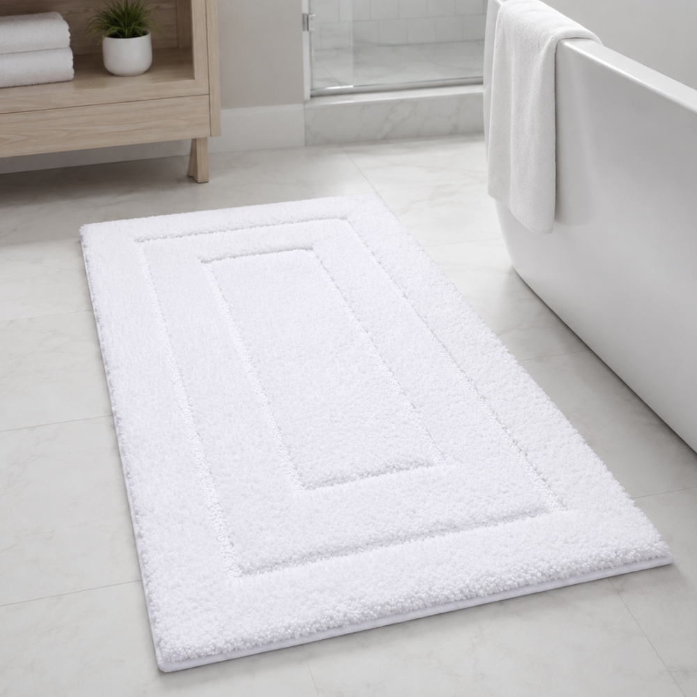 CloudStep Microfiber Bath Mat | Non-Slip TPR Backing | Qonforta