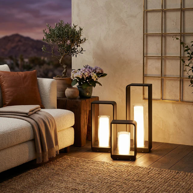Outdoor Path Lantern Solar or Hardwired LED – 3 Sizes Black | Qonforta