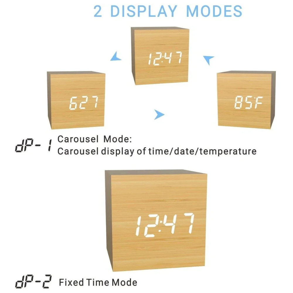 Wooden Sunrise Alarm Clock | Bamboo Finish | Qonforta