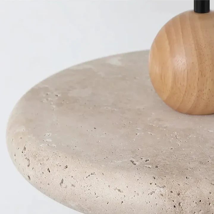 Travertine Stone Pendant Light | 2 Sizes 2 Light Modes | Qonforta