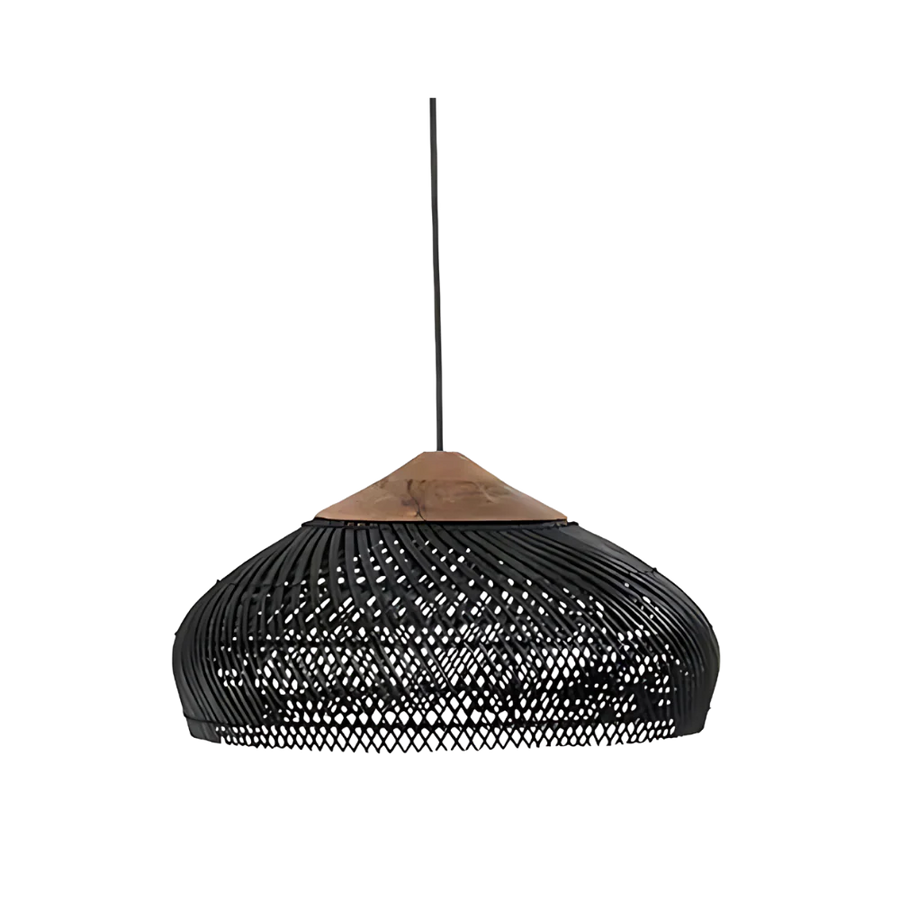 Handwoven Rattan Pendant Light | 3 Sizes 3 Colors | Qonforta, Black