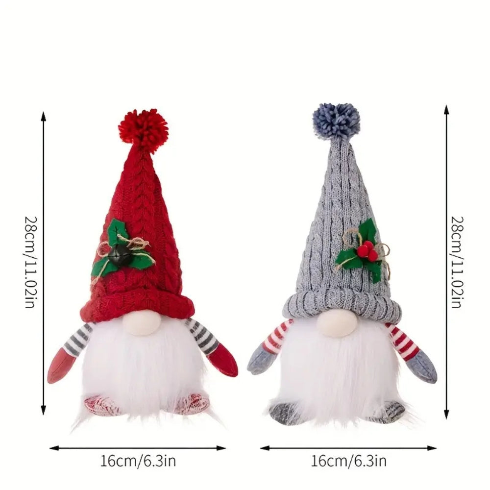Christmas gnome size drawing in red and gray