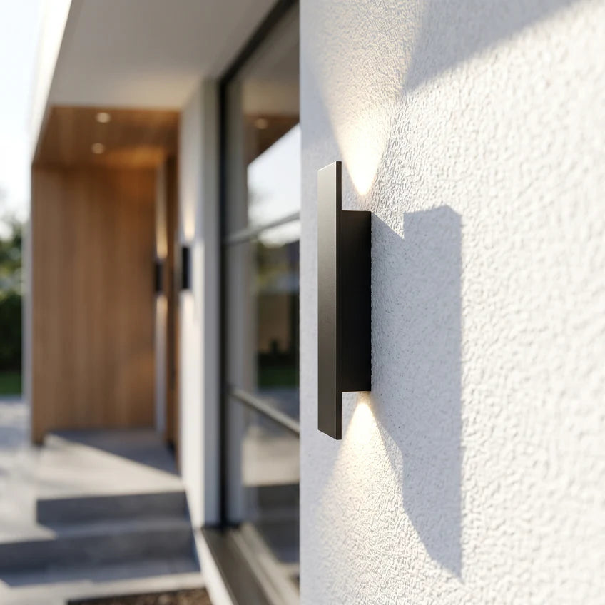 Nordic Up Down Outdoor Wall Sconce | 2 Sizes & 3 Light Modes | Qonforta