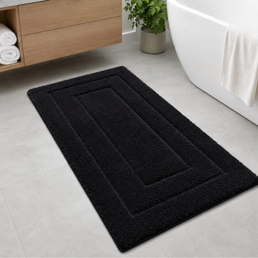 CloudStep Microfiber Bath Mat | Non-Slip TPR Backing | Qonforta