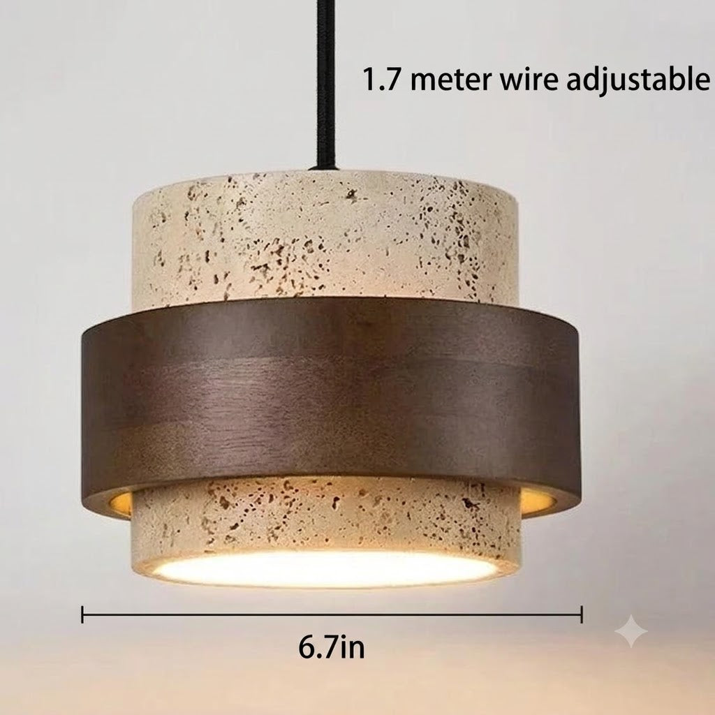 Stone Pendant Light Through-Carved – Warm & Cold Light | Qonforta