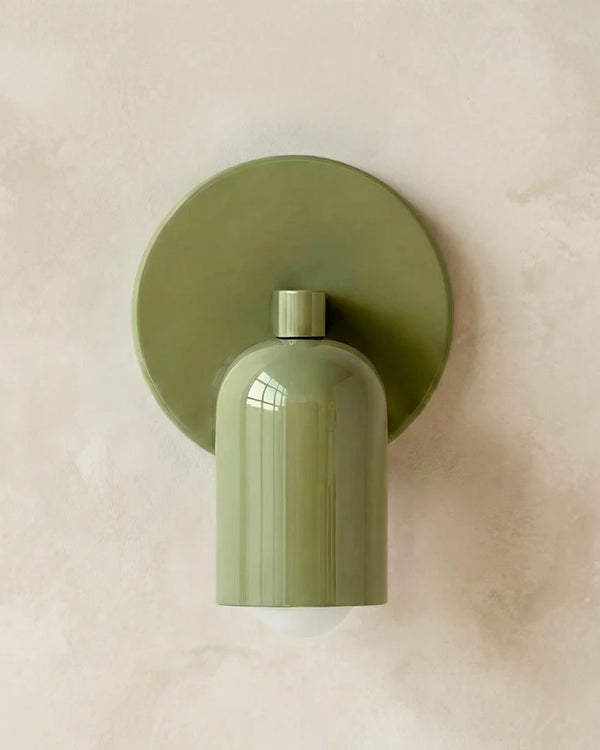 Modern Iron Wall Sconce with Dome Shade, LED Bulb Included, 5 Colors