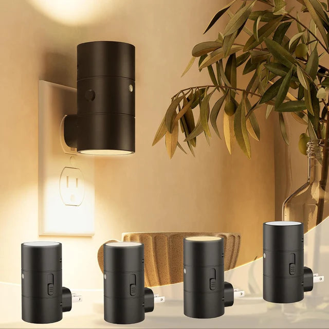 Plug-In Night Light Dusk to Dawn Auto Sensor – Black & White | Qonforta