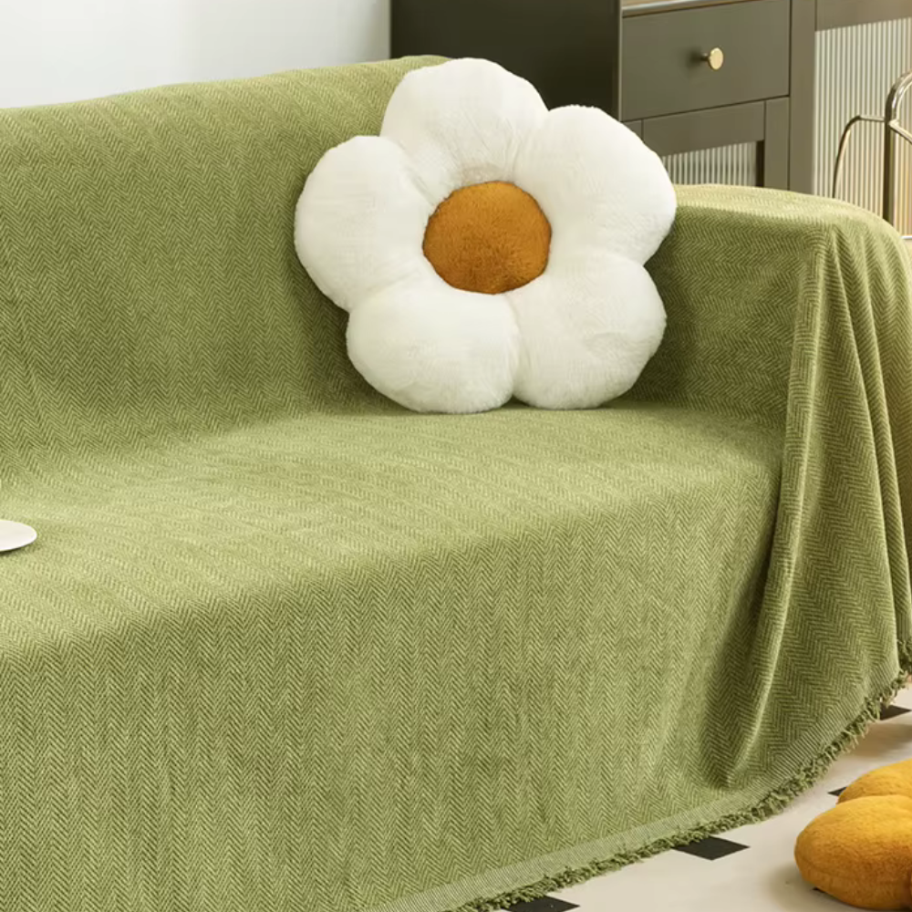 Chenille Couch Cover, Pet-Friendly Water-Resistant | Modern Minimalist | Qonforta