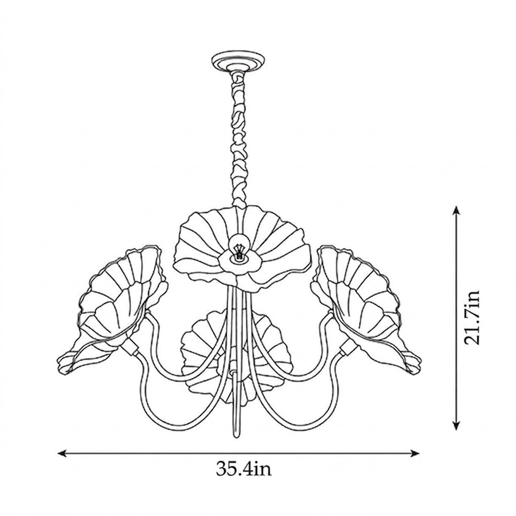 Floral Glass Chandelier Gold Frame | 2 Colors | Qonforta