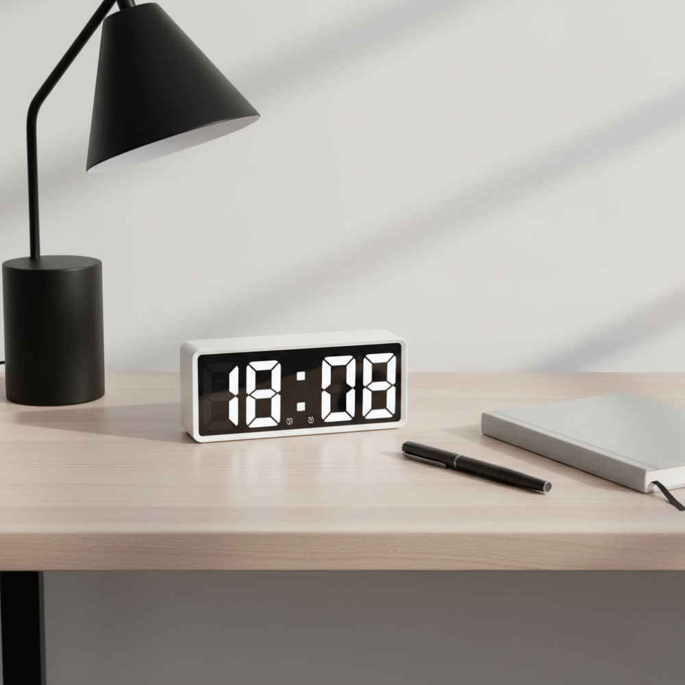 LED Digital Alarm Clock | Mirror Display | Qonforta