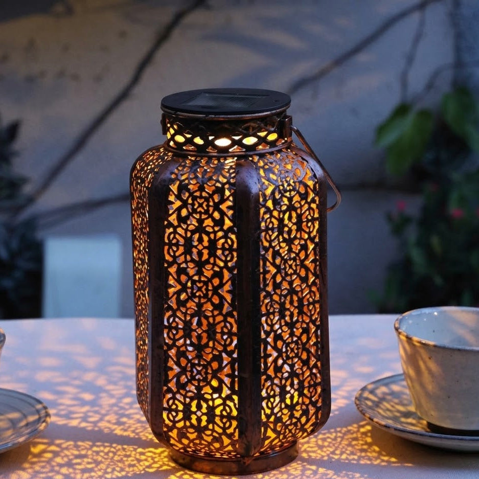 Solar Metal Lantern | Copper | Outdoor | IP44 | Qonforta
