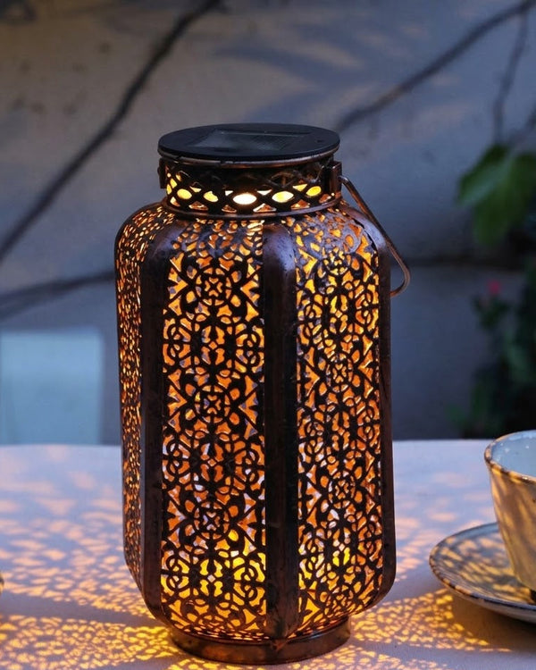 Solar Metal Lantern | Copper | Outdoor | IP44 | Qonforta