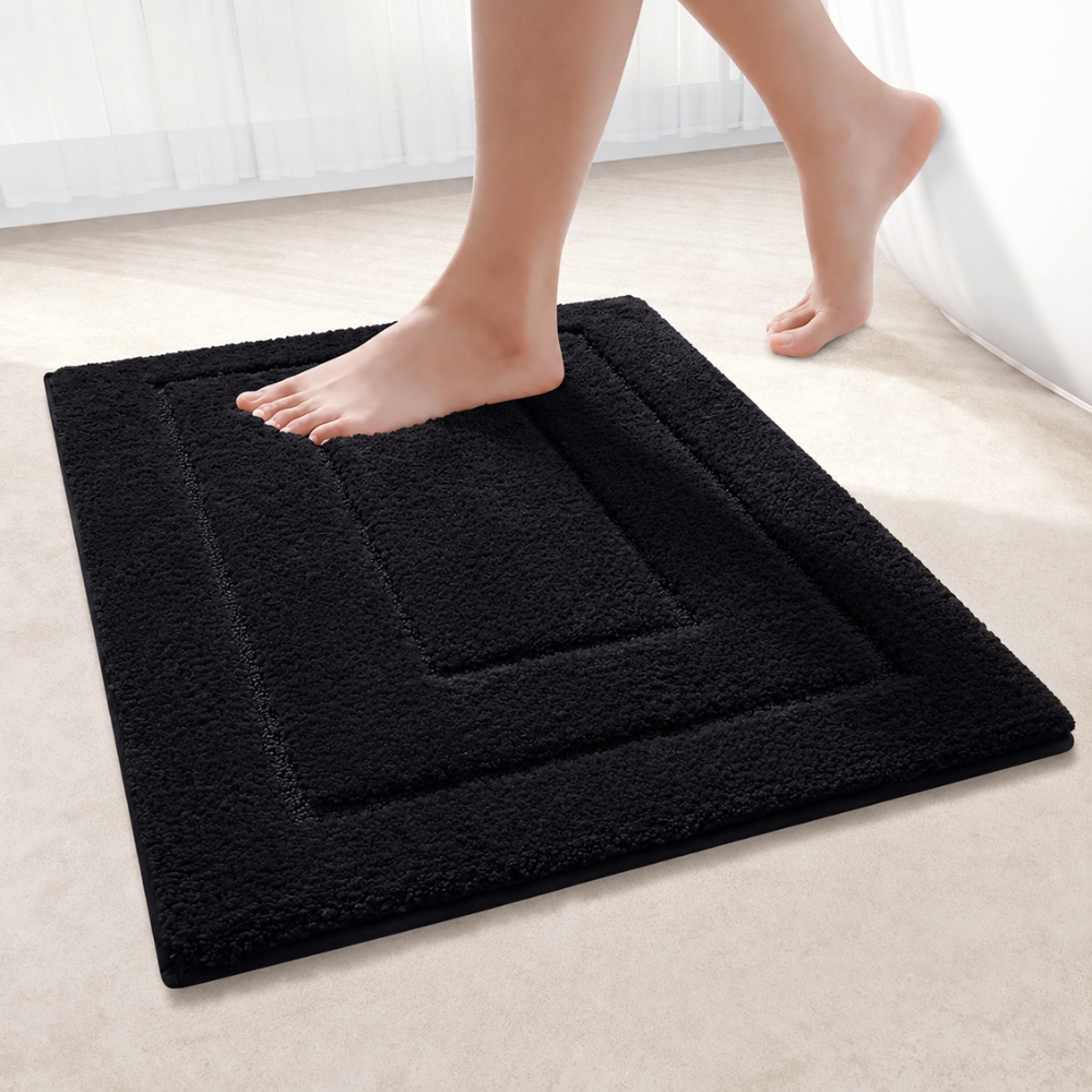 CloudStep Microfiber Bath Mat | Non-Slip TPR Backing | Qonforta