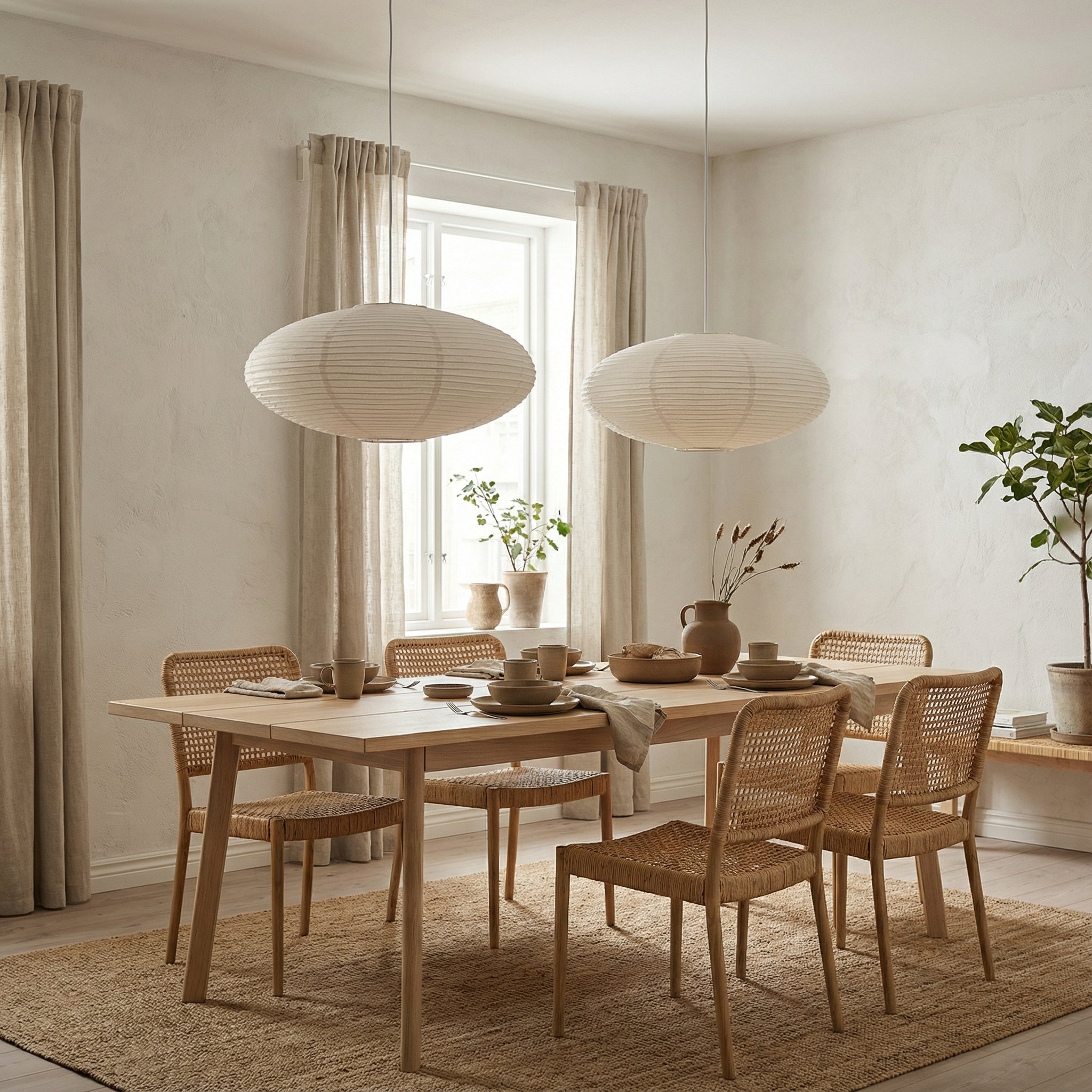 Wabi-Sabi Paper Pendant Light Handmade – 2 Sizes | Qonforta