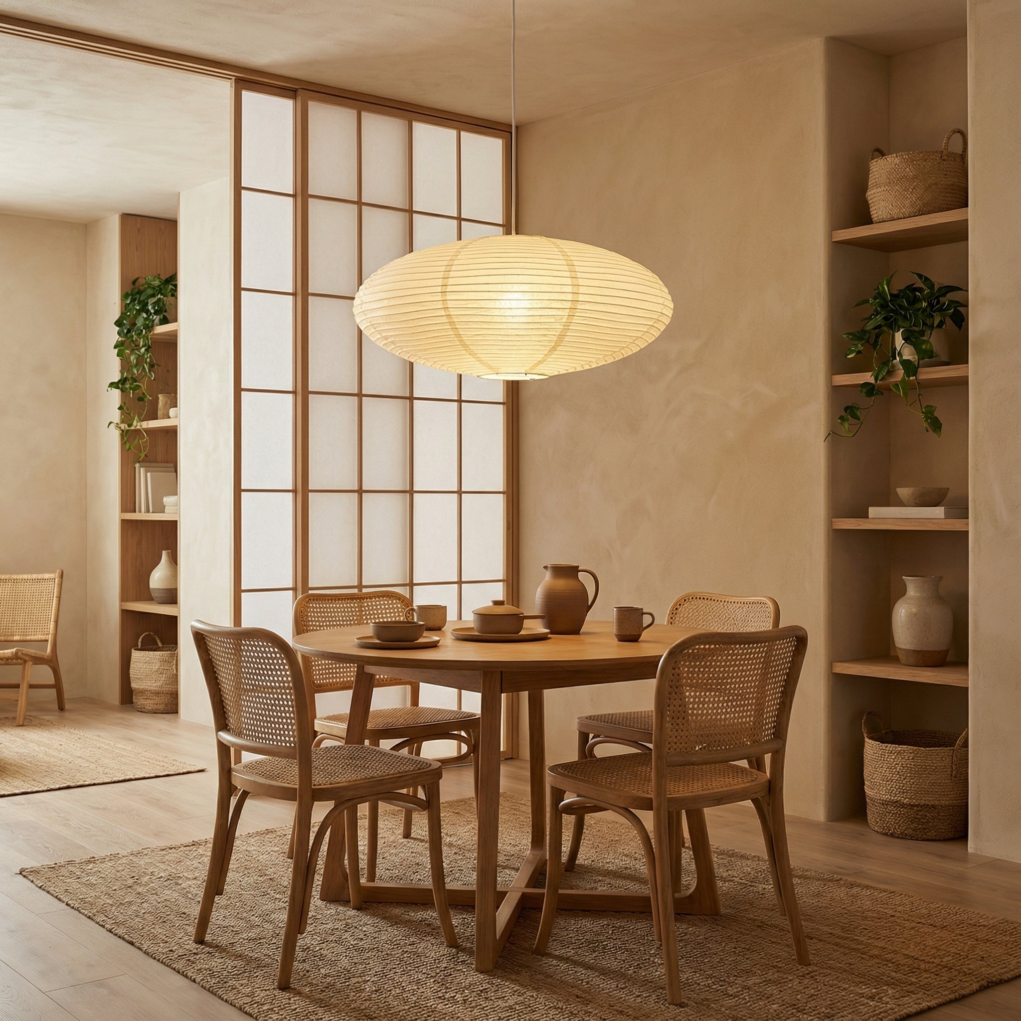 Wabi-Sabi Paper Pendant Light Handmade – 2 Sizes | Qonforta