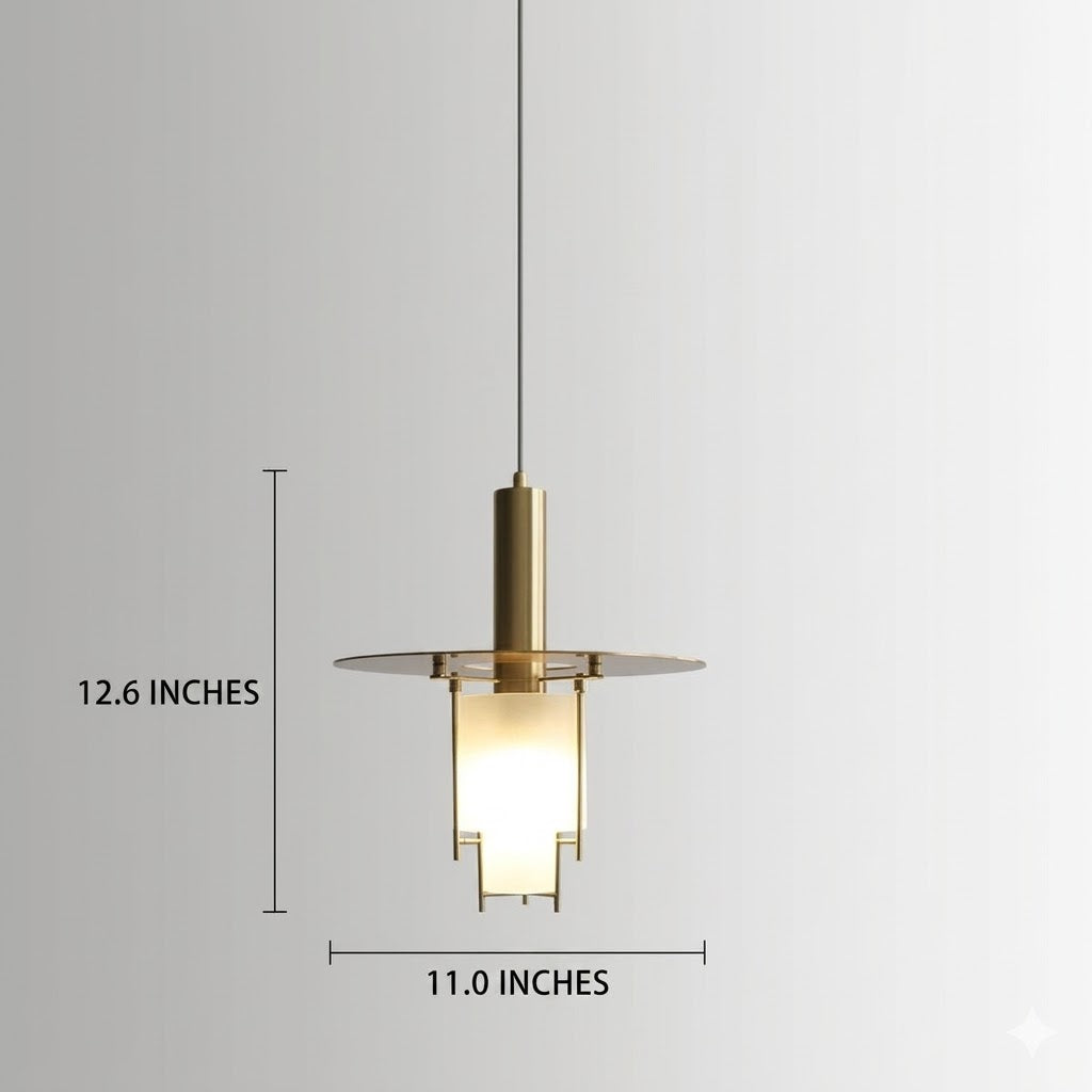 Gold Pendant Light Mid-Century Modern Glass Globe – Brass | Qonforta