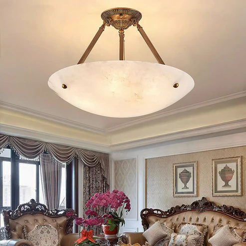 Alabaster Bowl Ceiling Light Semi-Flush – 3 Sizes | Qonforta