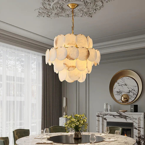 Alabaster Tiered Chandelier Multi-Layer – 6 Sizes | Qonforta