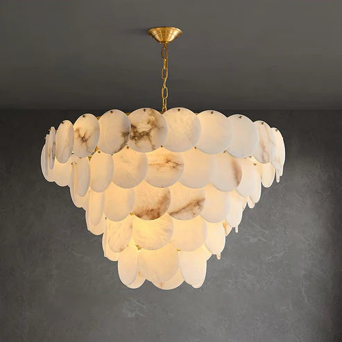 Alabaster Tiered Chandelier Multi-Layer – 6 Sizes | Qonforta