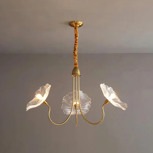 Floral Glass Chandelier Gold Frame | 2 Colors | Qonforta