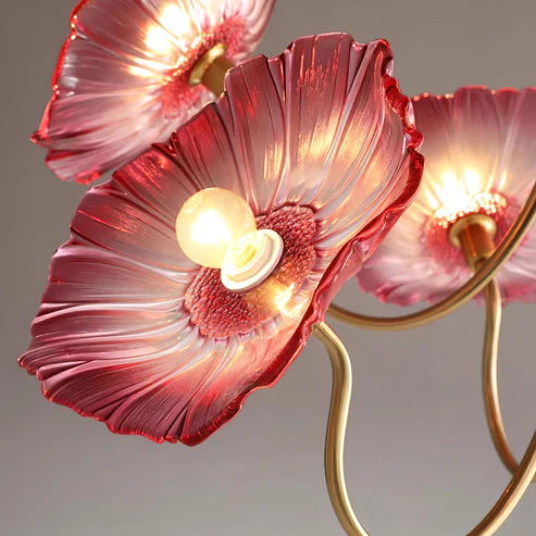 Floral Glass Chandelier Gold Frame | 2 Colors | Qonforta