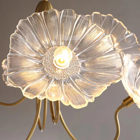 Floral Glass Chandelier Gold Frame | 2 Colors | Qonforta