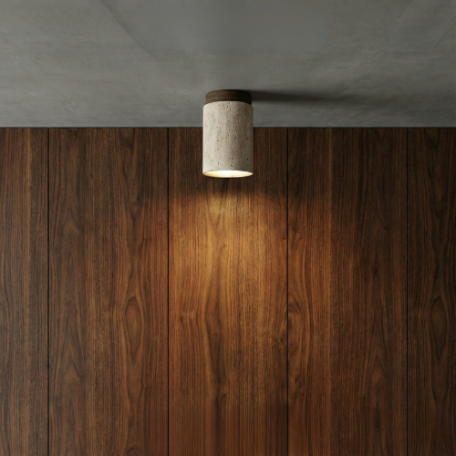 Stone Flush Mount Ceiling Light Japandi – 3 Color Temps | Qonforta
