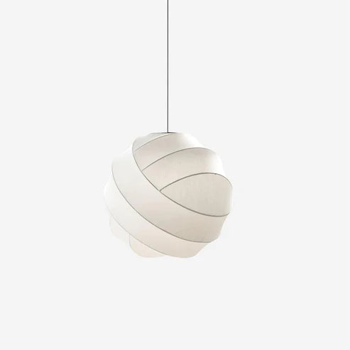 Fabric Ball Pendant Light Organic Globe – 4 Sizes | Qonforta