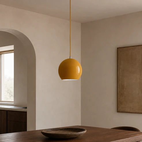 Globe Pendant Light LED Metal Glossy – 5 Colors | Qonforta
