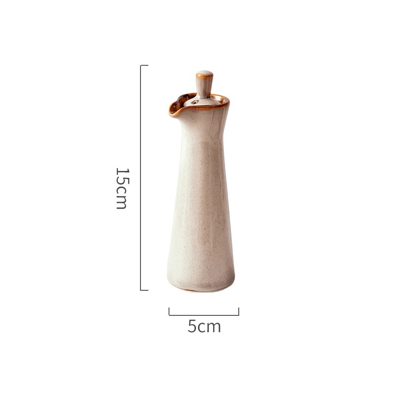 Ceramic Run Glaze Oil & Vinegar Dispenser | Stoneware Pour Bottle | Qonforta
