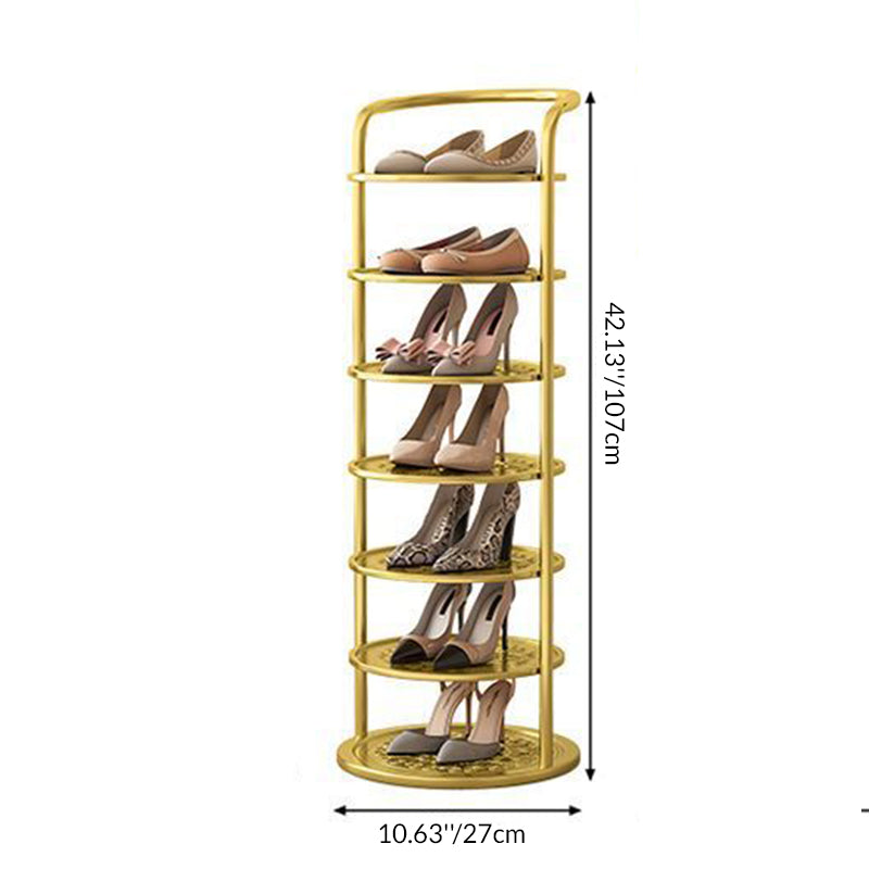 Rotating Shoe Rack Steel | Round 360 Turntable Shoe Tower | Qonforta