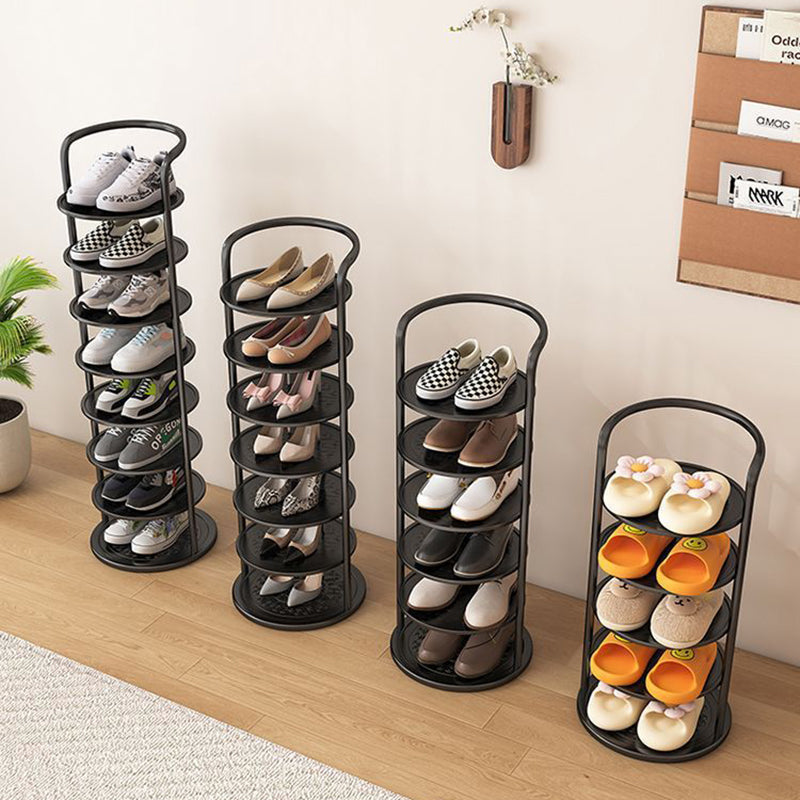 Rotating Shoe Rack Steel | Round 360 Turntable Shoe Tower | Qonforta