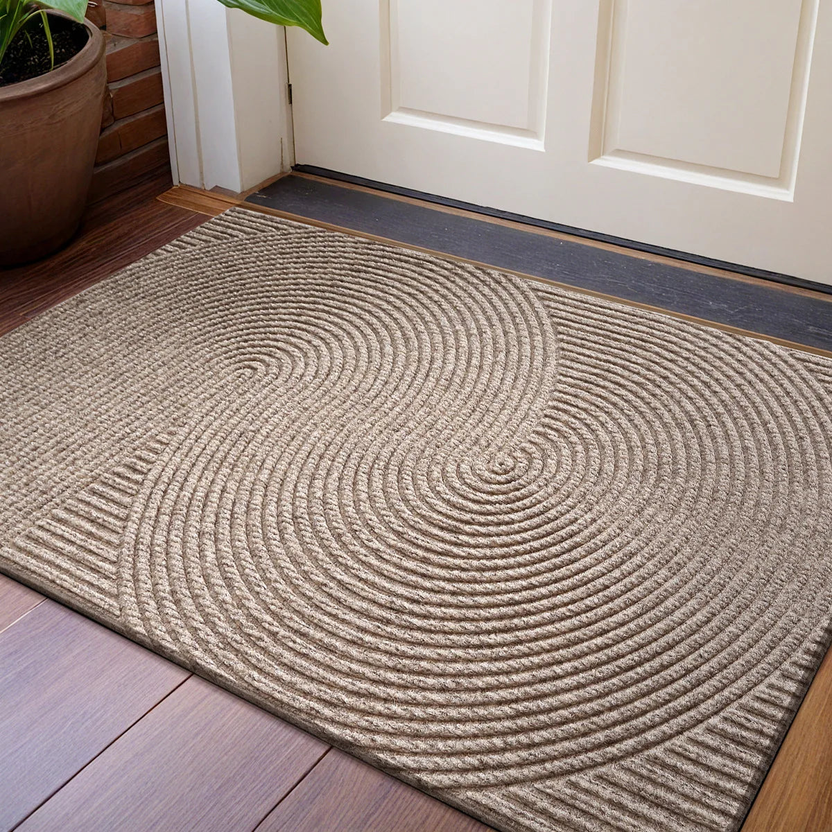3D Groove Doormat | Wear-Resistant Polyester | Qonforta