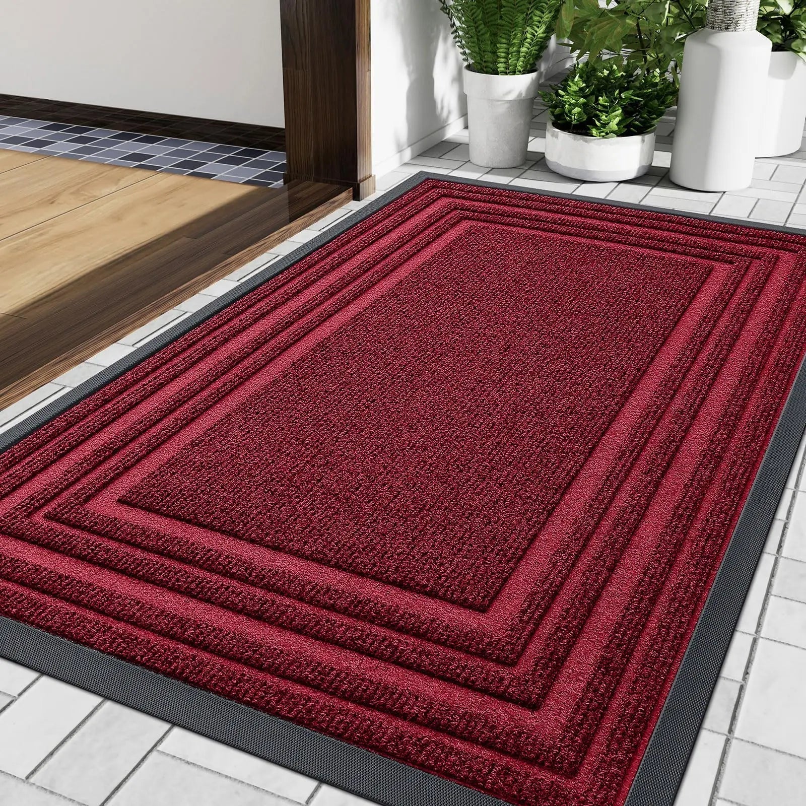 Heavy-Duty Rubber Doormat | Non-Slip All-Weather | Qonforta